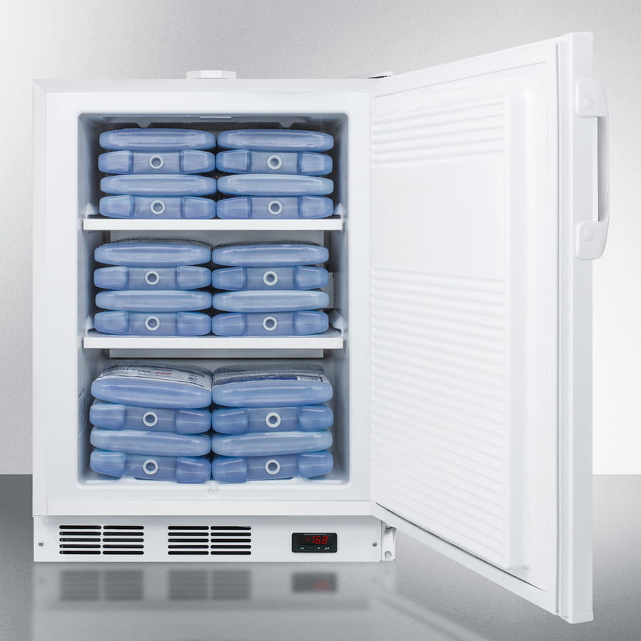 Summit ACF48WADA Built-In Ada Compliant Undercounter Frost-Free All-Freezer For General Purpose Use, With White Exterior, Digital Thermostat, And Lock