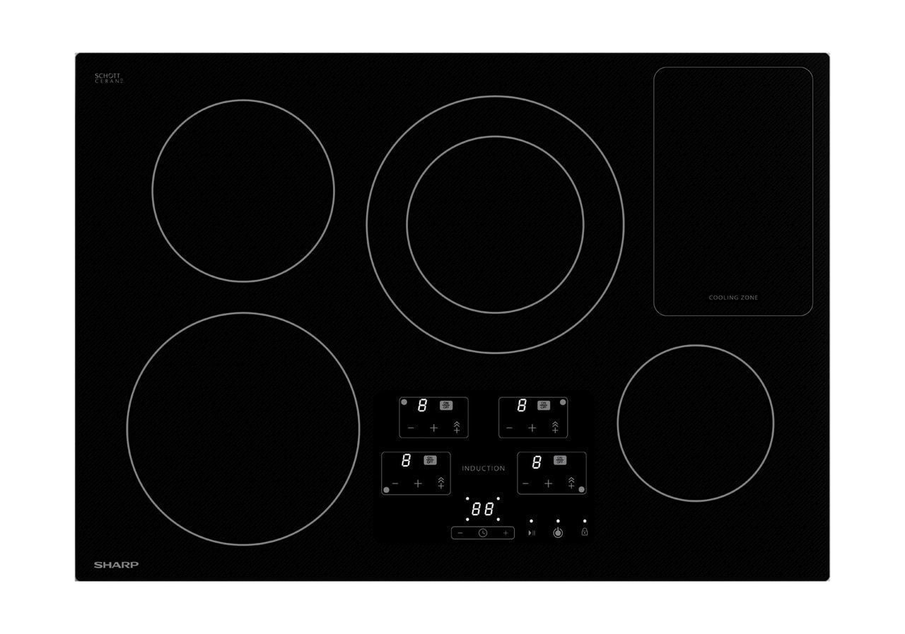 Sharp SDH3042DB 30 In. Width Induction Cooktop, European Black Mirror Finish Made With Premium Schott® Glass