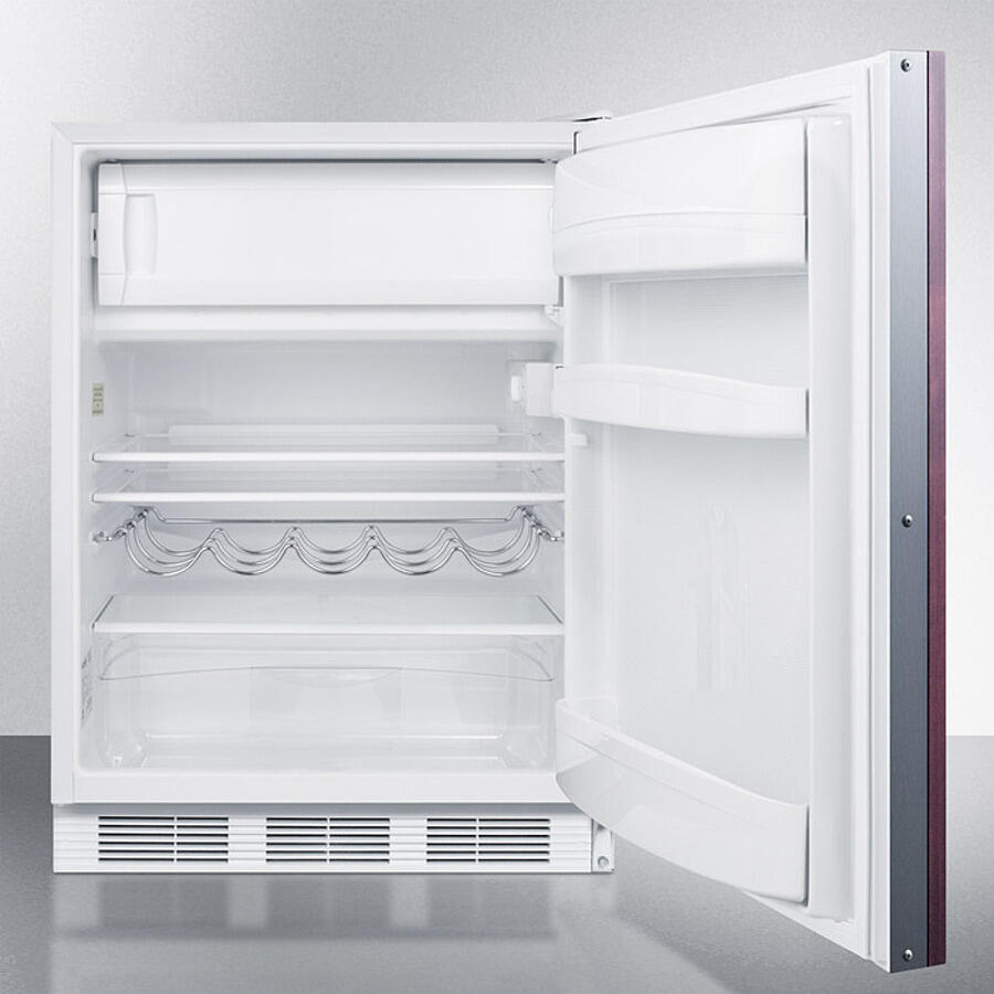 Summit CT661WBIIF Built-In Undercounter Refrigerator-Freezer For Residential Use, Cycle Defrost With A Deluxe Interior, Panel-Ready Door, And White Cabinet
