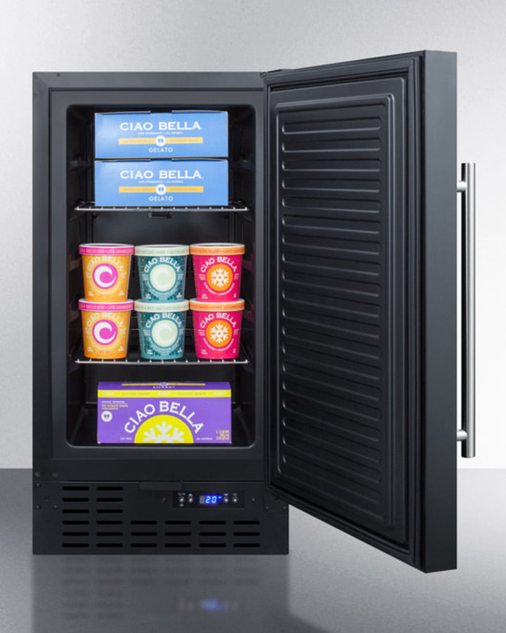Summit SCFF1842ADA Ada Compliant 18" Wide Frost-Free Freezer In Black For Built-In Or Freestanding Use, With Lock And Digital Thermostat