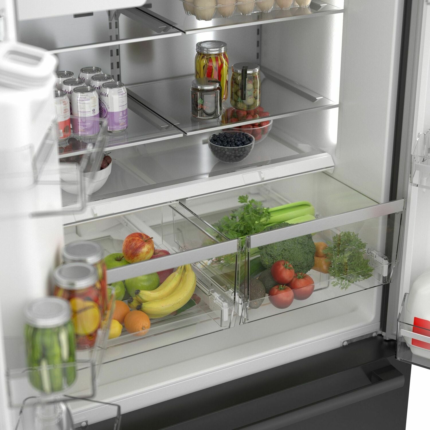 Bosch B36CD50SNB 500 Series French Door Bottom Mount Refrigerator 36'' Black Stainless Steel B36Cd50Snb