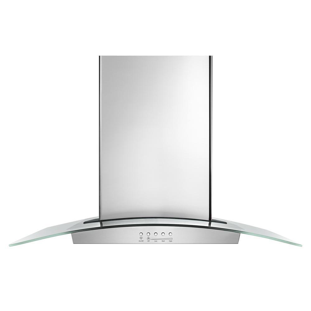 Kitchenaid WVI75UC6DS 36" Modern Glass Island Mount Range Hood