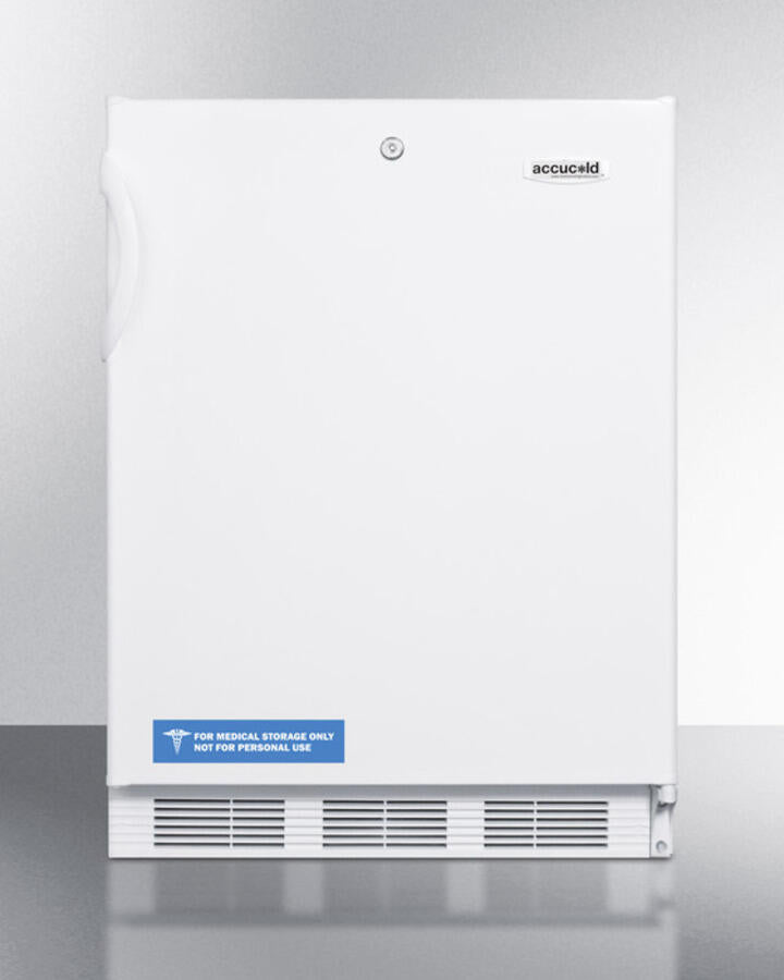 Summit FF6LBIADA Ada Compliant All-Refrigerator For Built-In General Purpose Use, With Lock, Automatic Defrost Operation And White Exterior