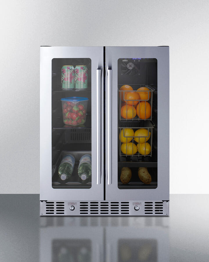 Summit ALFD24WBVPANTRY 24" Built-In Dual-Zone Produce Refrigerator, Ada Compliant