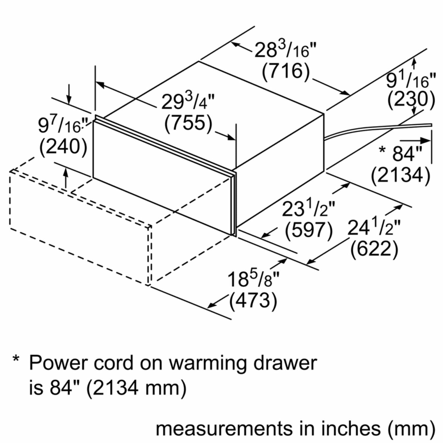 Bosch HWD5051UC 500 Series, 30", Warming Drawer