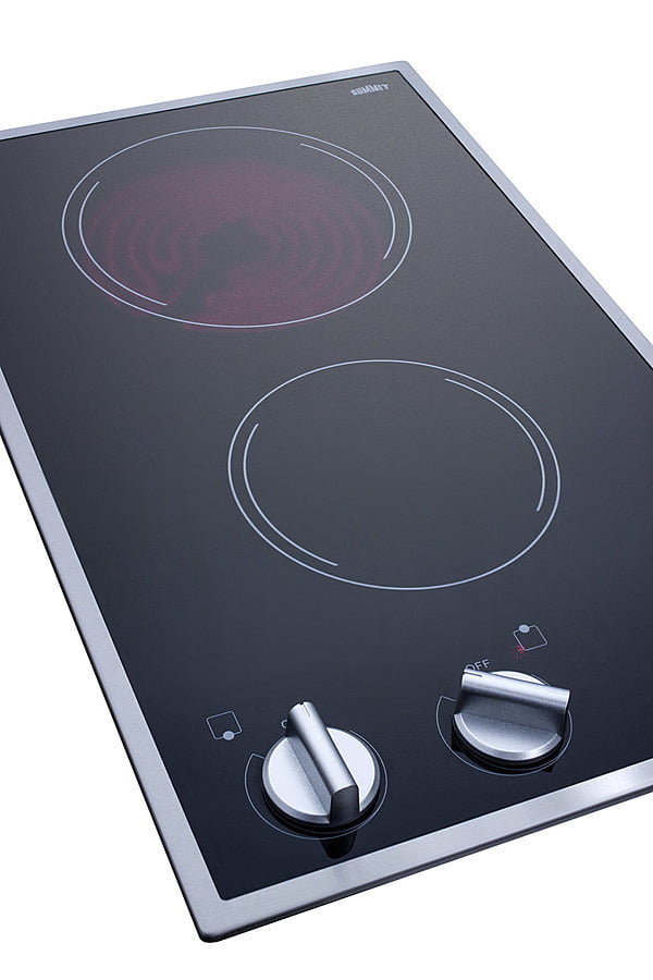 Summit CR2B22ST 12" Wide 220/240V 2-Burner Radiant Cooktop
