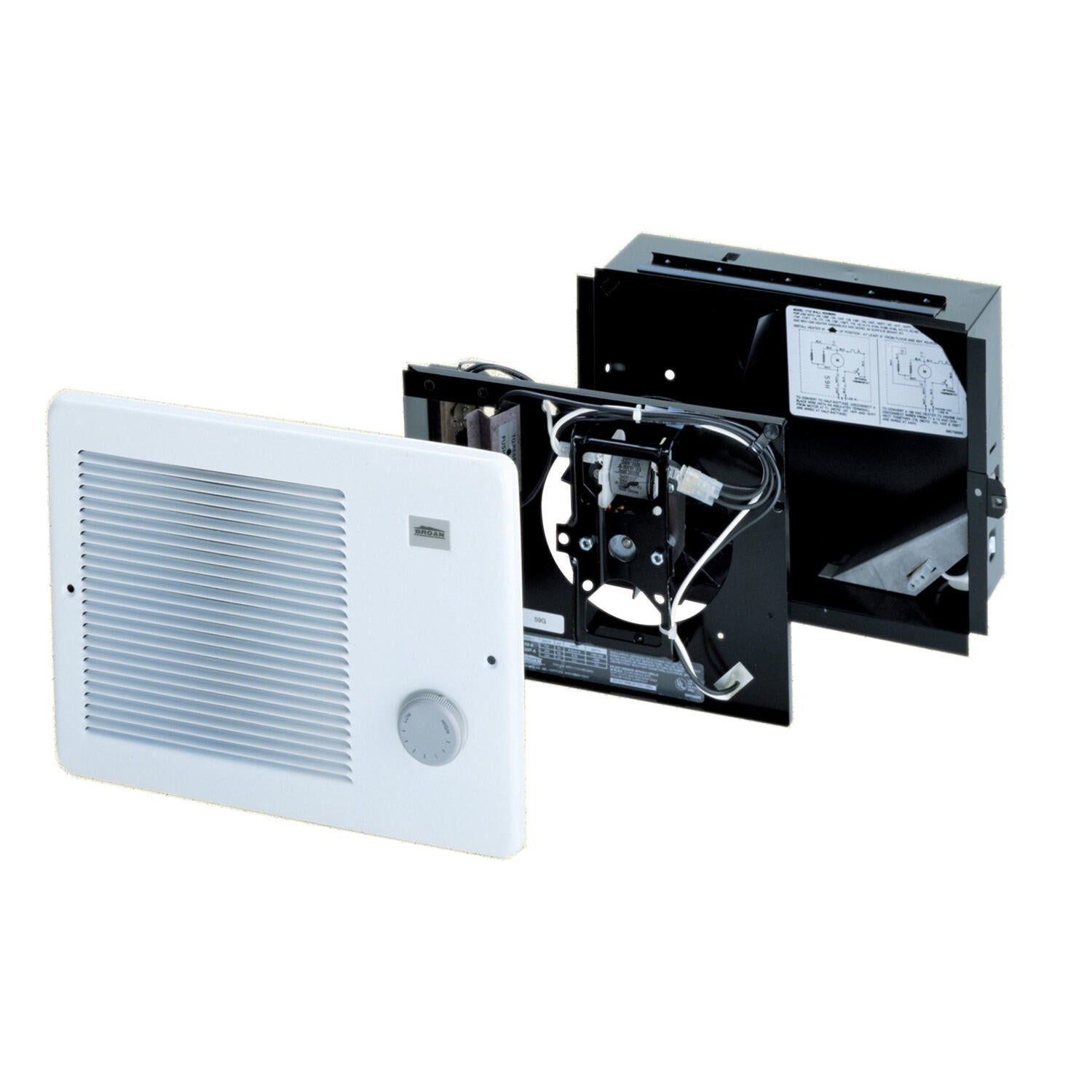 Broan 174 Broan® Broan® Wall Heater, 750/1500W 120Vac, 1125W 208Vac, 1500W 240Vac