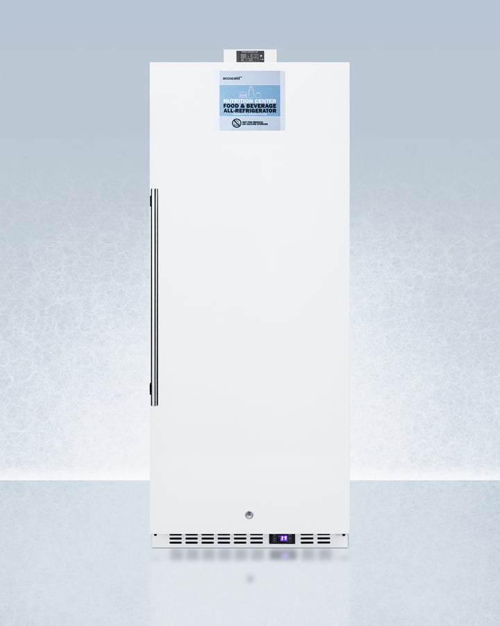 Summit FFAR12WNZ Commercially Approved 10.1 Cu.Ft. Nutrition Center Series All-Refrigerator With Stainless Steel Door, Front Lock, And Nist Calibrated Digital Temperature Display