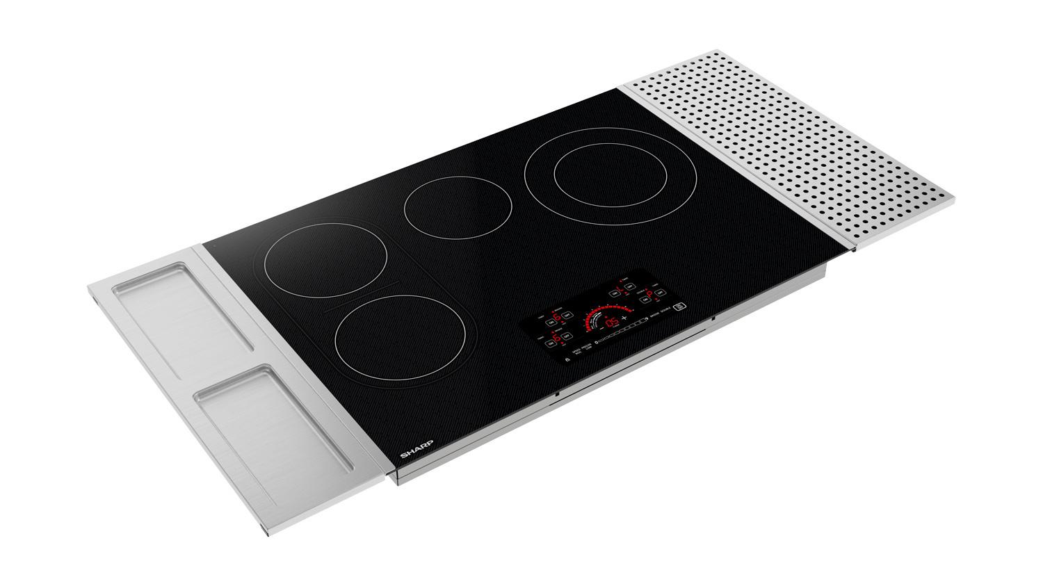 Sharp SCR3042FB 30 In. Drop-In Radiant Cooktop With Side Accessories