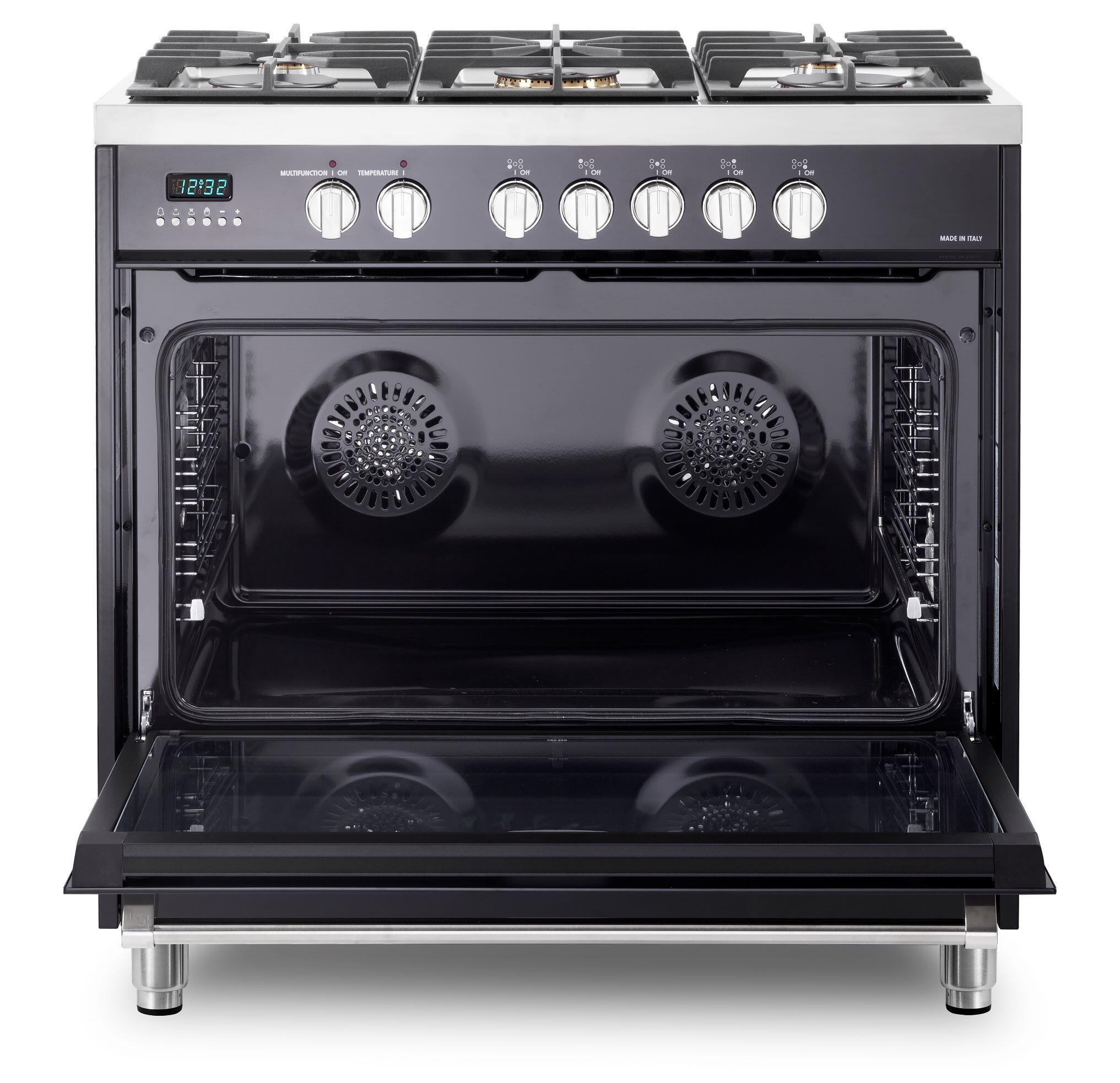 Verona VDFSGE365GB Gloss Black 36" Dual Fuel - Designer Series