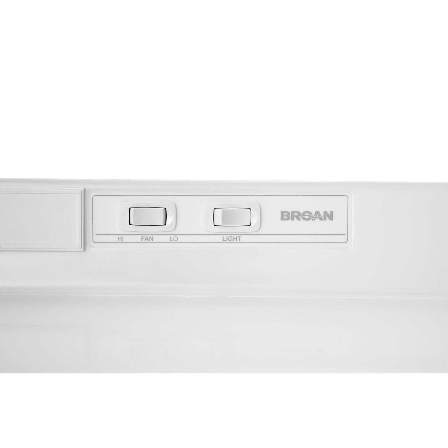 Broan F402411 Broan® 24-Inch Convertible Under-Cabinet Range Hood, 230 Max Blower Cfm, White-On-White