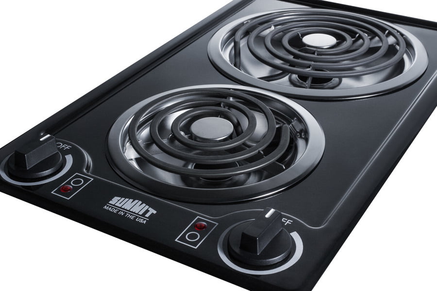 Summit CCE226BL 12" Wide 230V 2-Burner Coil Cooktop