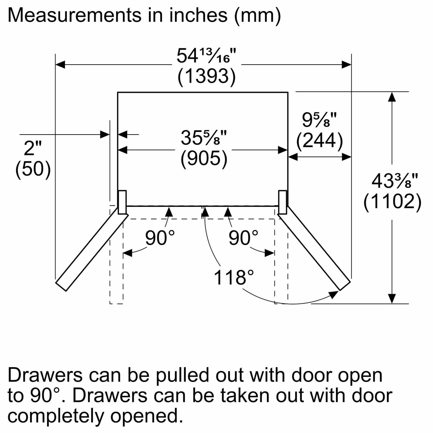 Bosch B36CL81ENG 800 Series French Door Bottom Mount Refrigerator 36'' Easy Clean Stainless Steel B36Cl81Eng