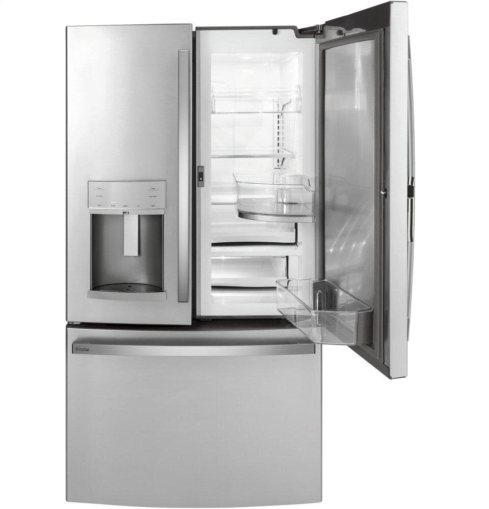 Ge Appliances PYD22KYNFS Ge Profile™ Series 22.1 Cu. Ft. Counter-Depth Fingerprint Resistant French-Door Refrigerator With Door In Door And Hands-Free Autofill