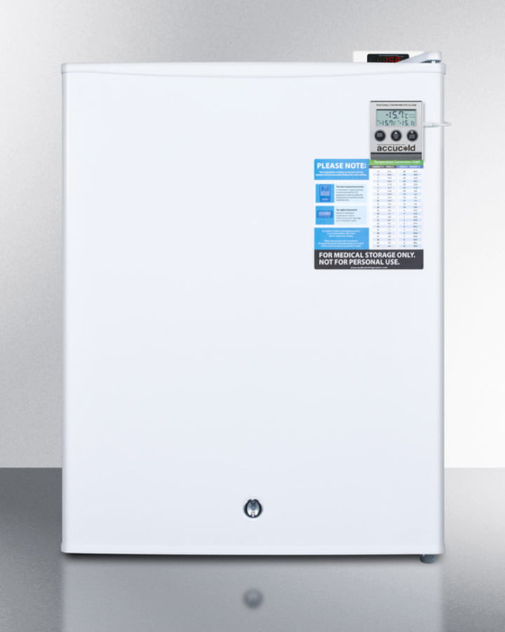 Summit FS30LVAC Countertop Vaccine Storage All-Freezer With Digital Thermostat, Temperature Alarm, Hospital Grade Cord, Self-Closing Door, And Front Lock