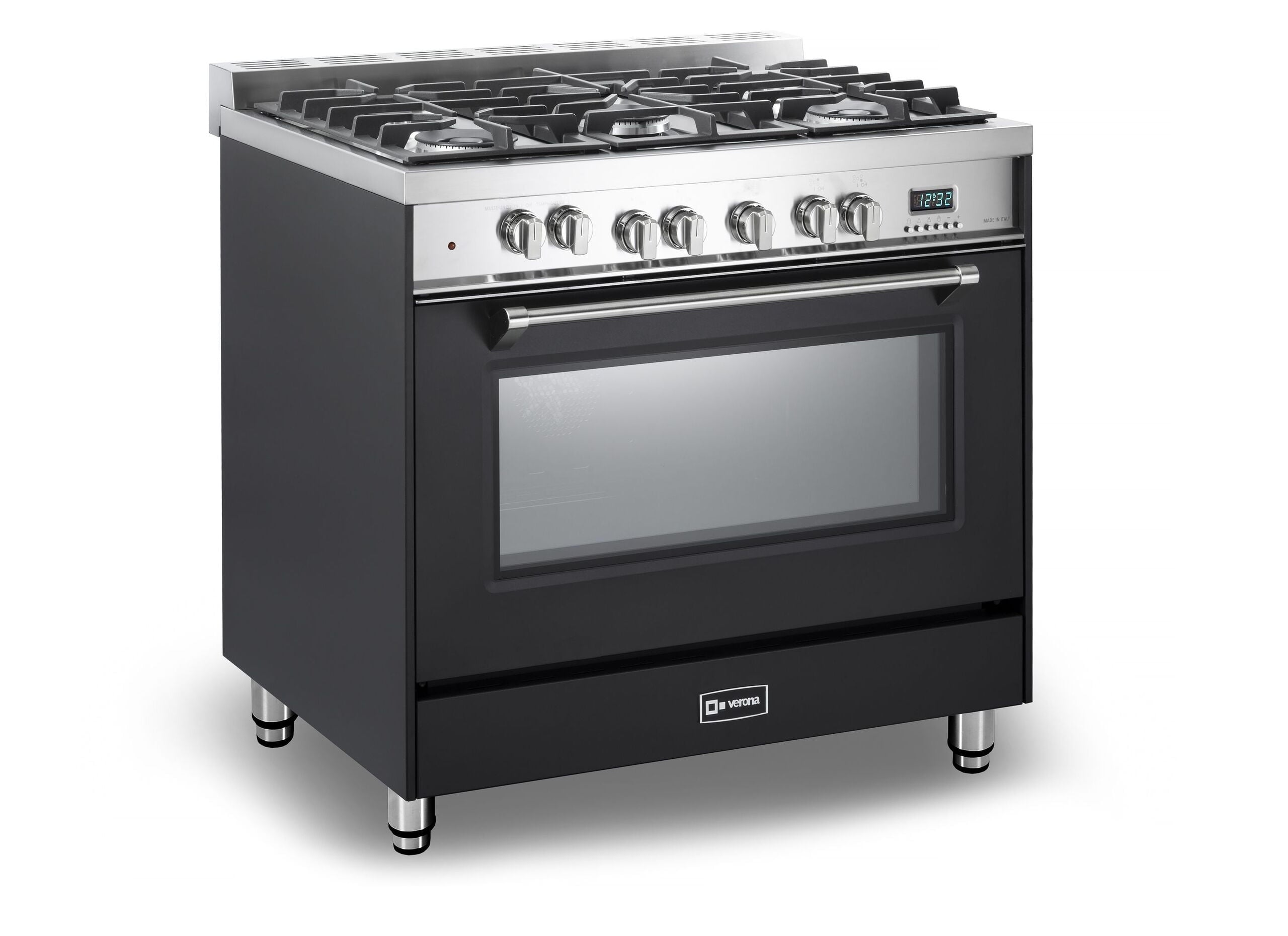 Verona VPFSGE365E Matte Black 36" Dual Fuel Single Oven Range - Prestige Series