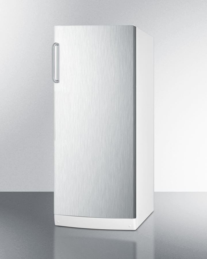 Summit FFAR10SSTB 10.1 Cu.Ft. General Purpose All-Refrigerator In Slim 24" Width, With Automatic Defrost, Internal Fan, Stainless Steel Door, And Towel Bar Handle