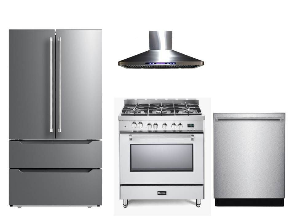 Verona VPFSGE365W White 36" Dual Fuel Single Oven Range - Prestige Series