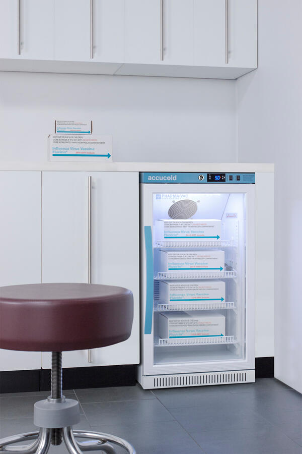Summit ARG31PVBIADADL2B Performance Series Pharma-Vac 2.83 Cu.Ft. Ada Height Glass Door Commercial All-Refrigerator For The Display And Refrigeration Of Vaccines; Designed For Freestanding Or Recessed Installation, With Factory-Installed Data Logger