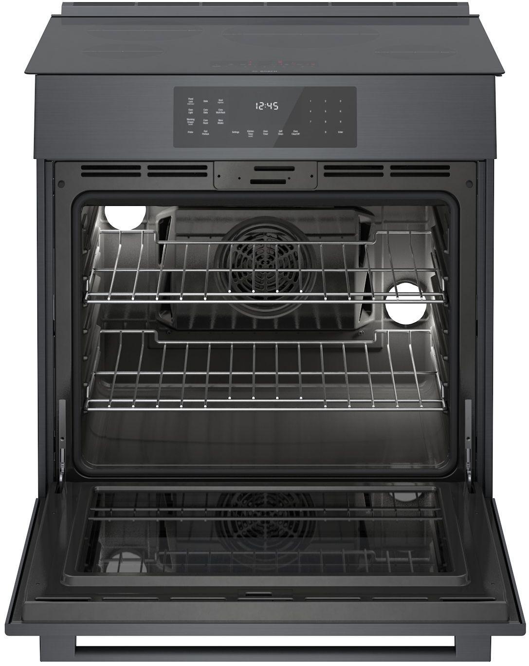 Bosch HII8047U 800 Series Induction Slide-In Range 30'' Black Stainless Steel Hii8047U