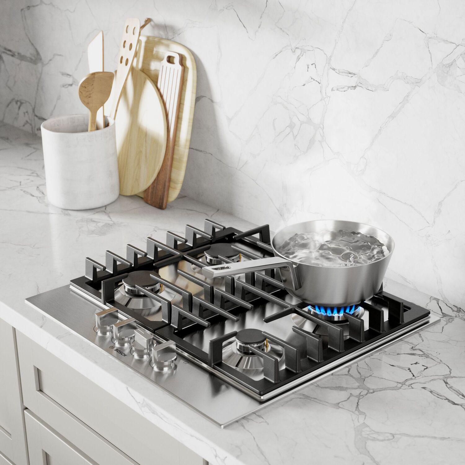 Bosch NGM5458UC 500 Series Gas Cooktop 24'' Stainless Steel Ngm5458Uc