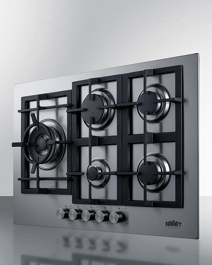 Summit GCJ5SS 30" Wide 5-Burner Gas Cooktop In Stainless Steel