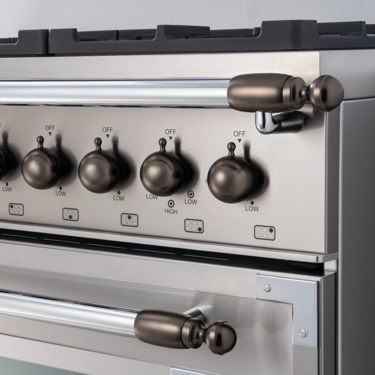 Bertazzoni DSHERTKHSB Black Nickel Decor Knob Set For Range And Hood Black Nickel