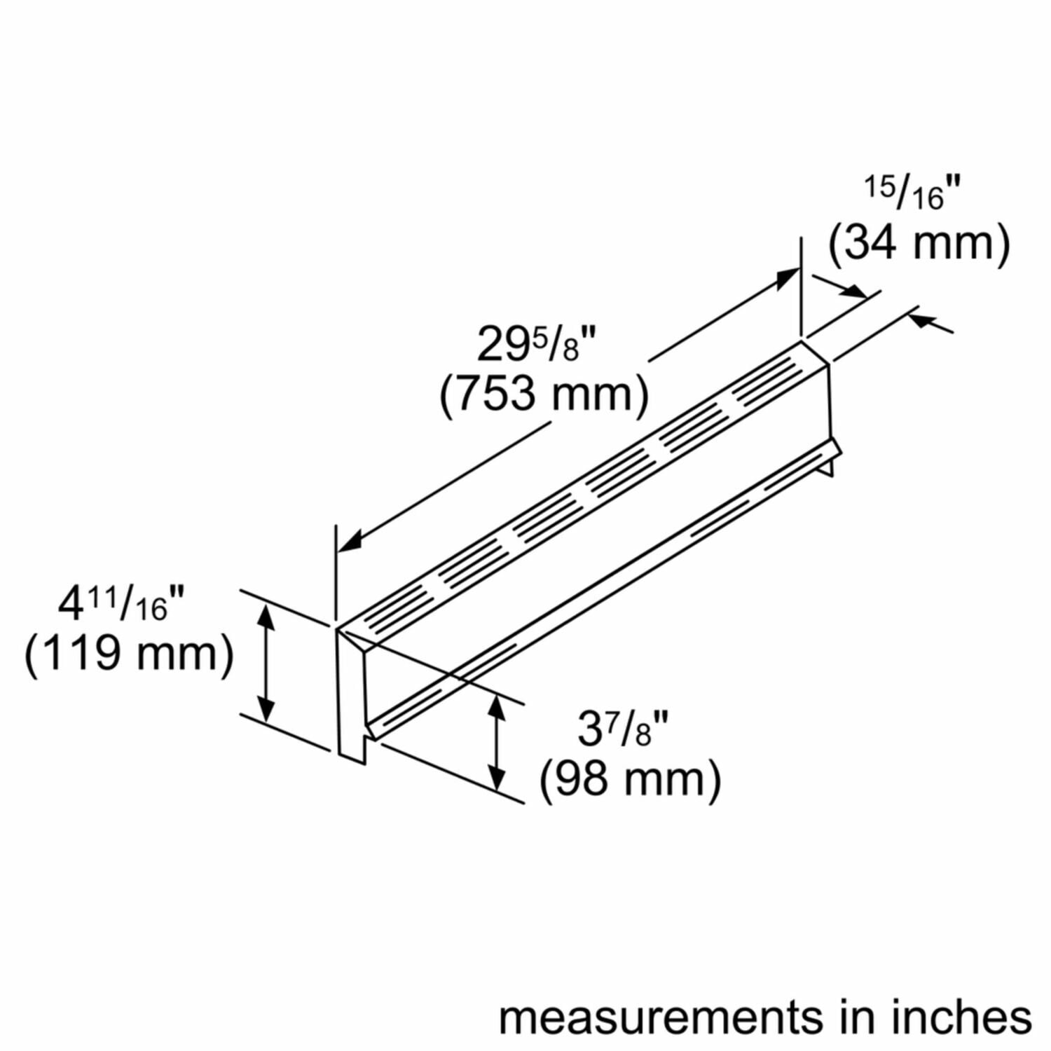 Bosch HGZBS301 4" Low Back Accessory For Gas Slide-In Range