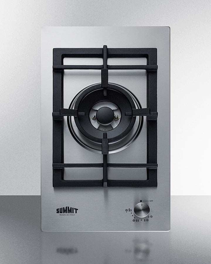 Summit GCJ1SS 12" Wide 1-Burner Gas Cooktop In Stainless Steel