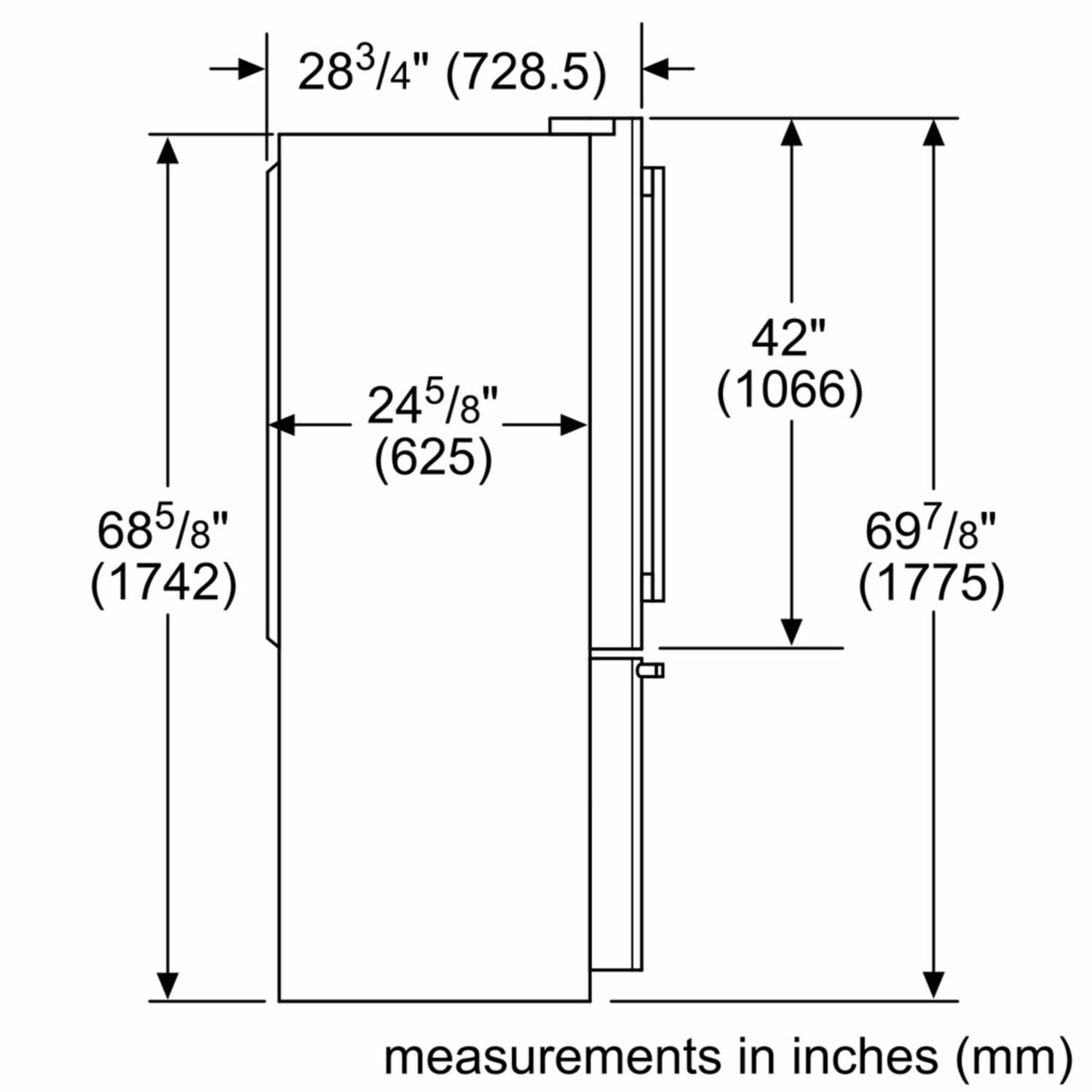 Bosch B21CT80SNS 800 Series French Door Bottom Mount Refrigerator 36'' Easy Clean Stainless Steel B21Ct80Sns