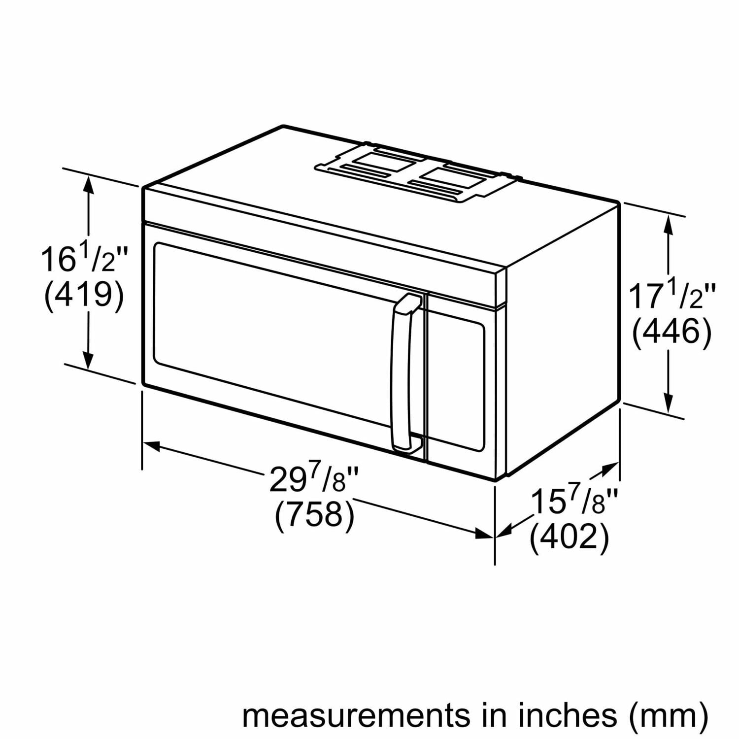 Bosch HMV8044U 800 Series Over-The-Range Microwave 30'' Door Hinge: Left, Black Stainless Steel Hmv8044U