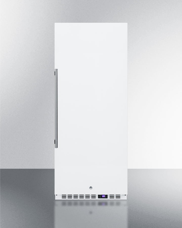 Summit FFAR12W 10.1 Cu.Ft. Commercial All-Refrigerator With Stainless Steel Interior, White Exterior, Digital Thermostat, Lock, And Automatic Defrost Operation
