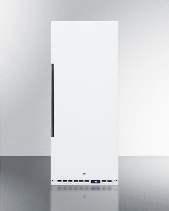 Summit FFAR12W 10.1 Cu.Ft. Commercial All-Refrigerator With Stainless Steel Interior, White Exterior, Digital Thermostat, Lock, And Automatic Defrost Operation
