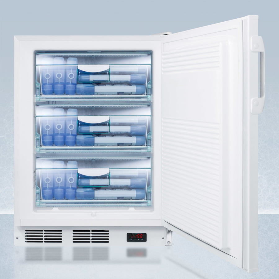 Summit VT65MLBIPLUS2ADA Ada Compliant 24" Wide All-Freezer For Built-In Use, Manual Defrost With A Nist Calibrated Thermometer, Lock, And -25 C Capability
