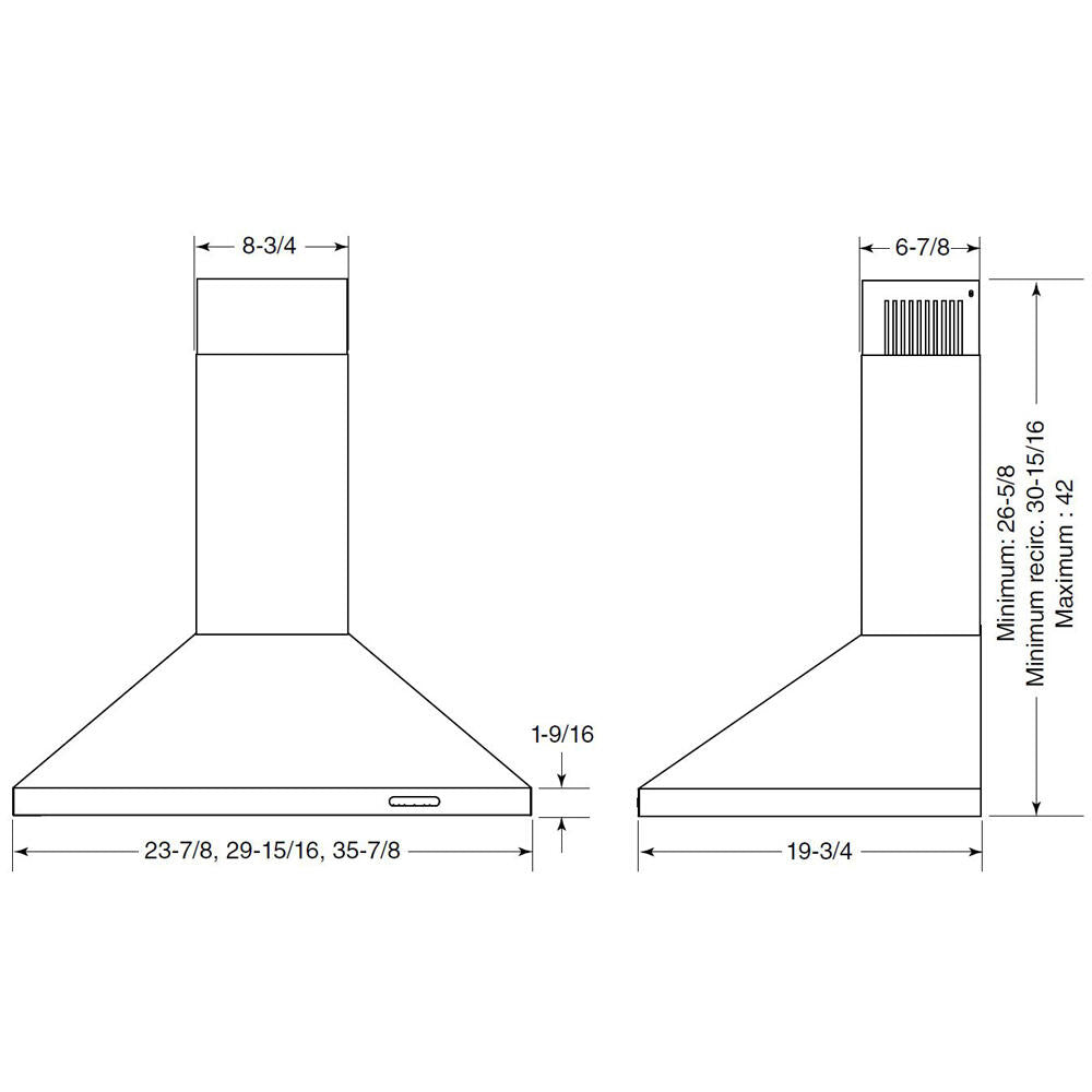 Broan EW4836SS Broan® 36-Inch Convertible Wall-Mount Chimney Range Hood, 400 Cfm, Stainless Steel