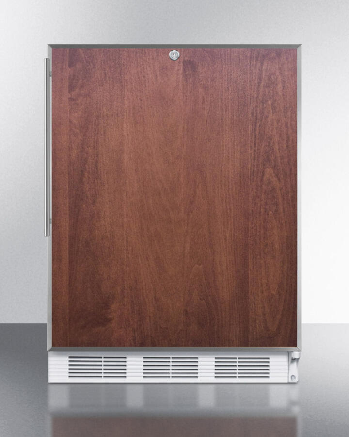 Summit AL750LBIFR Ada Compliant Built-In Undercounter All-Refrigerator For General Purpose Use, Auto Defrost W/Lock, Ss Door Frame For Panel Inserts, And White Cabinet