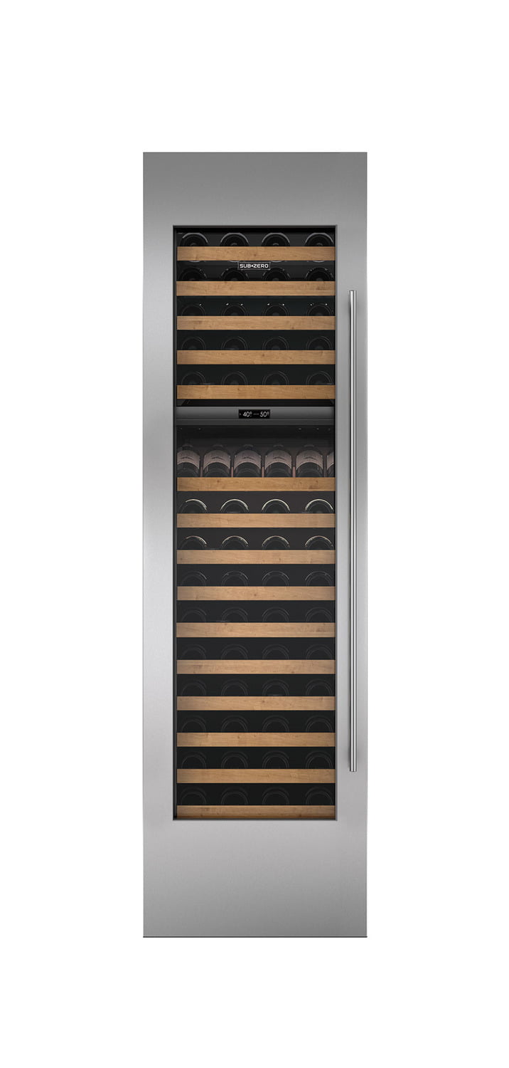 Sub-Zero 7025378 Stainless Steel Wine Storage Door Panel With Tubular Handle And 6" Toe Kick - Right Hinge