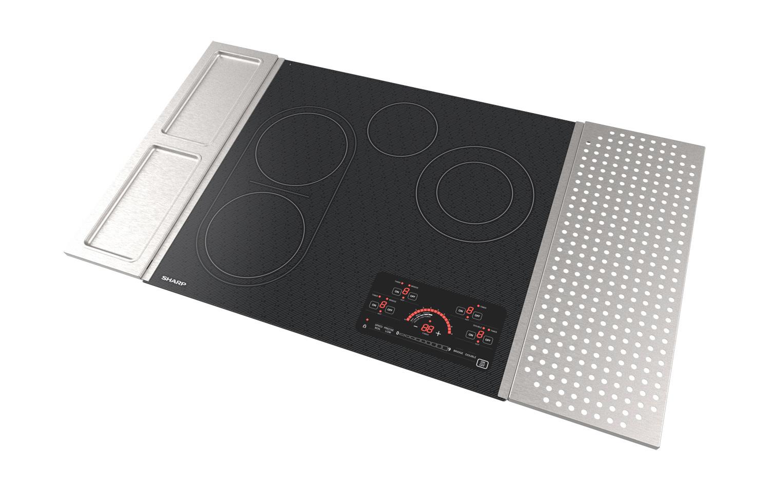 Sharp SCR2442FB 24 In. Drop-In Radiant Cooktop With Side Accessories