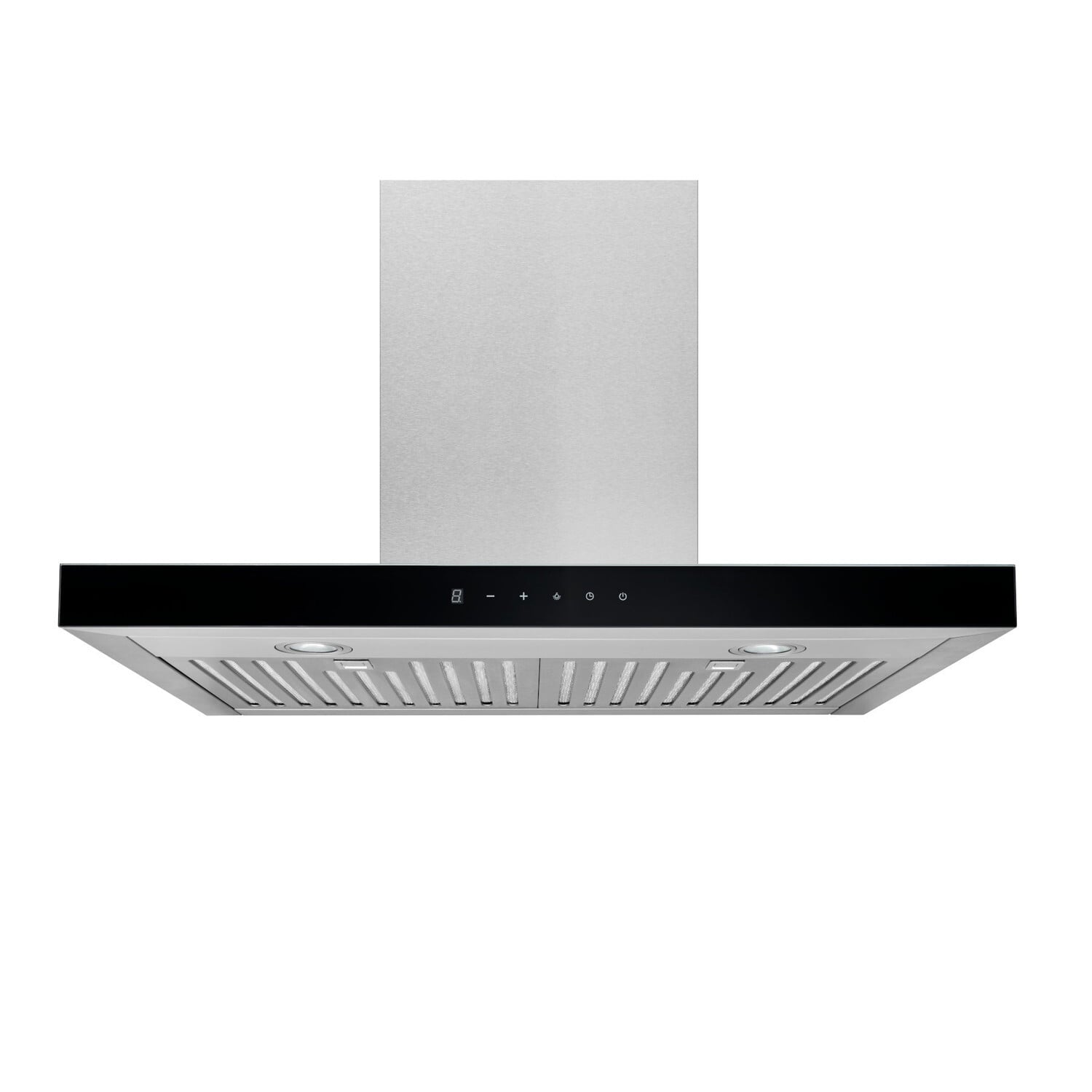 Broan BWT2304SSB Broan® 30-Inch Convertible Wall-Mount T-Style Chimney Range Hood, 450 Max Cfm, Stainless Steel With Black Glass