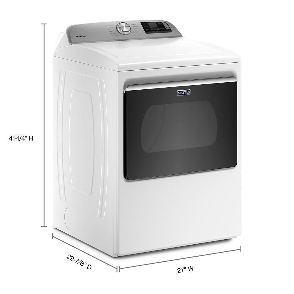 Maytag MED6230HW Smart Capable Top Load Electric Dryer With Extra Power Button - 7.4 Cu. Ft.