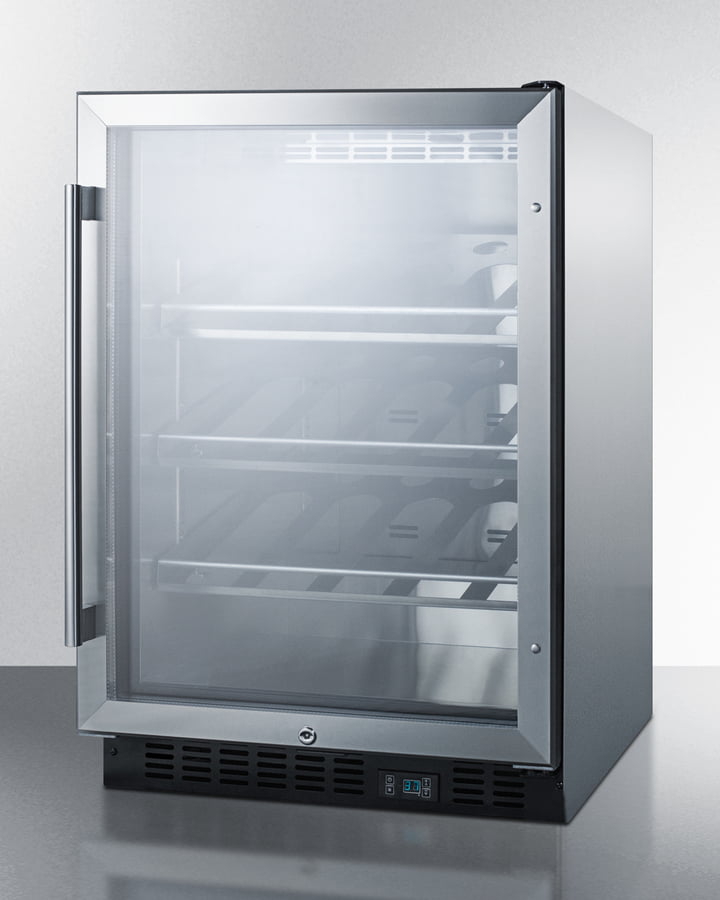 Summit SCR610BLCHCSS 24" Wide Single Zone Built-In Commercial Wine Cellar