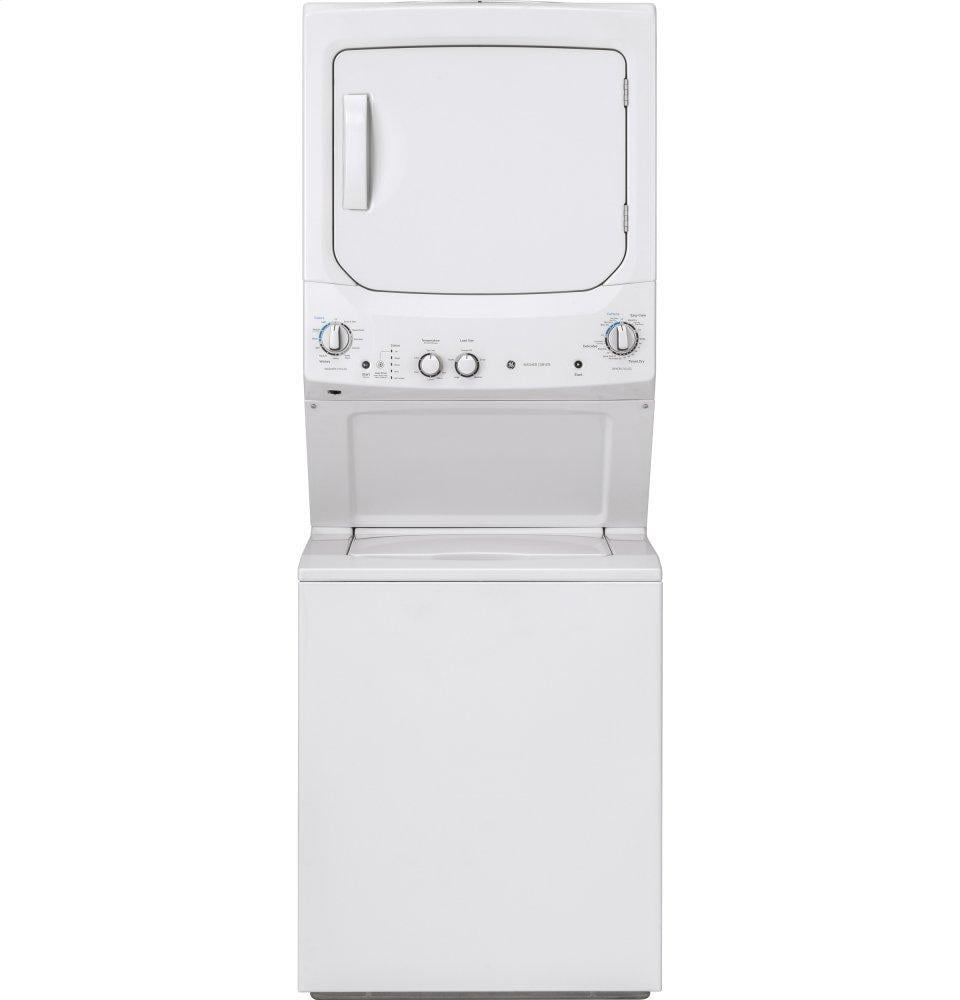 Ge Appliances GUD27GSSMWW Ge Unitized Spacemaker® 3.8 Cu. Ft. Capacity Washer With Stainless Steel Basket And 5.9 Cu. Ft. Capacity Gas Dryer