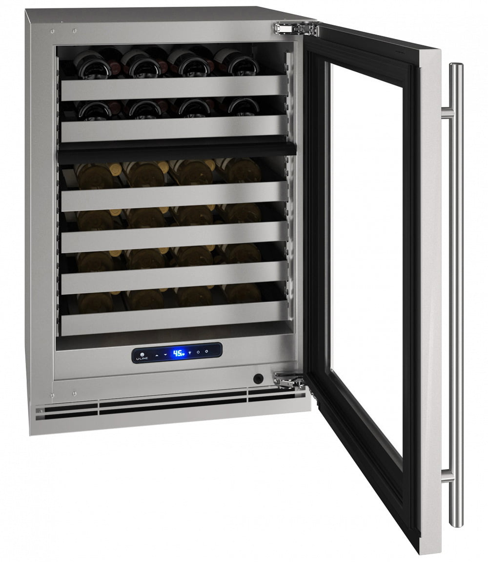 U-Line UHWD524SG51A Hwd524 24" Dual-Zone Wine Refrigerator With Stainless Frame Finish And Left-Hand Hinge Door Swing (115 V/60 Hz Volts /60 Hz Hz)