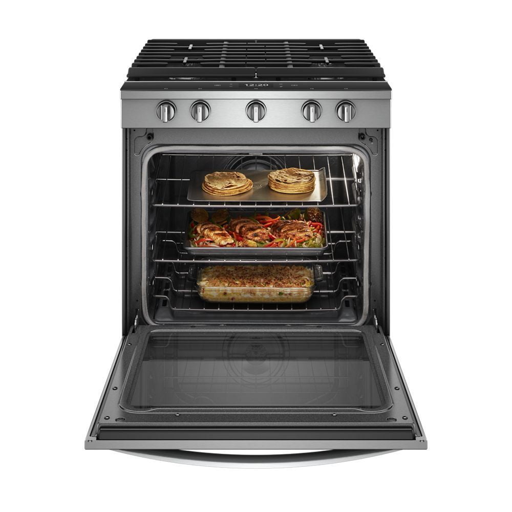 Whirlpool WEG750H0HZ 5.8 Cu. Ft. Smart Slide-In Gas Range With Ez-2-Lift Hinged Cast-Iron Grates