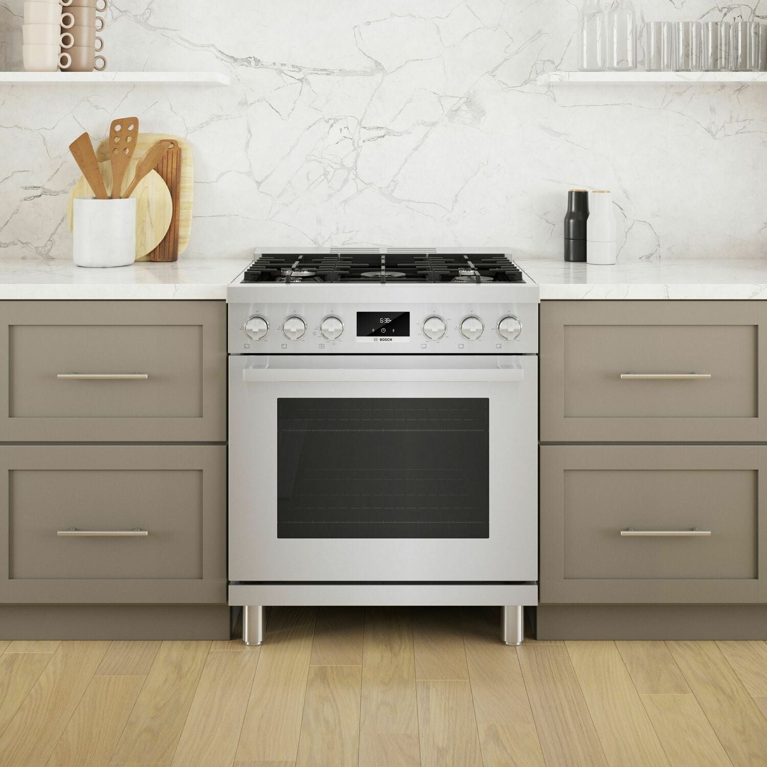 Bosch HGS8055UC 800 Series Gas Freestanding Range 30'' Stainless Steel Hgs8055Uc