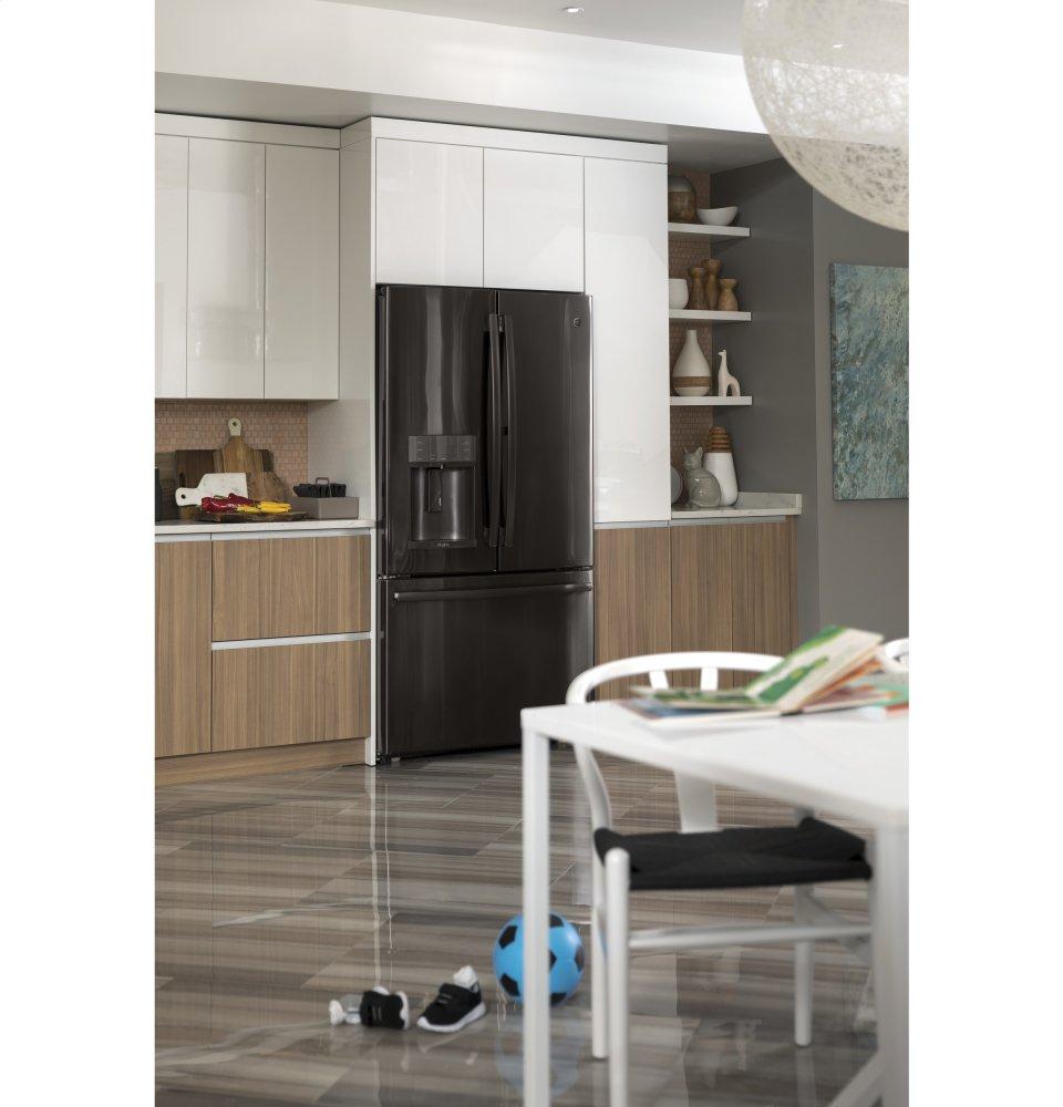Ge Appliances PYD22KBLTS Ge Profile™ Series 22.1 Cu. Ft. Counter-Depth French-Door Refrigerator With Door In Door And Hands-Free Autofill