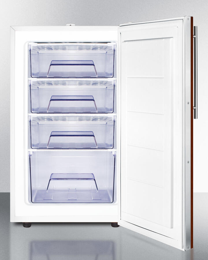 Summit FS407LBIIFADA Ada Compliant 20" Wide Built-In Undercounter All-Freezer For General Purpose Use, -20 C Capable With A Lock And Integrated Door Frame For Full Overlay Panels