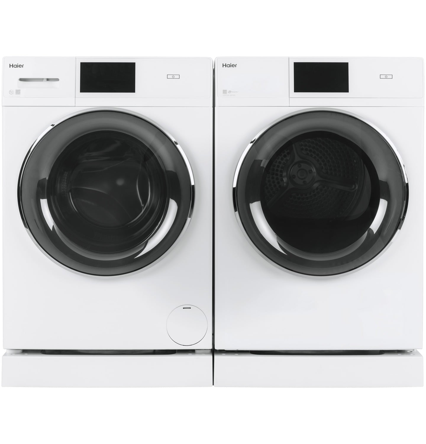 Haier QFD15ESSNWW 4.3 Cu.Ft. Capacity Smart 24" Frontload Electric Dryer With Stainless Steel Basket