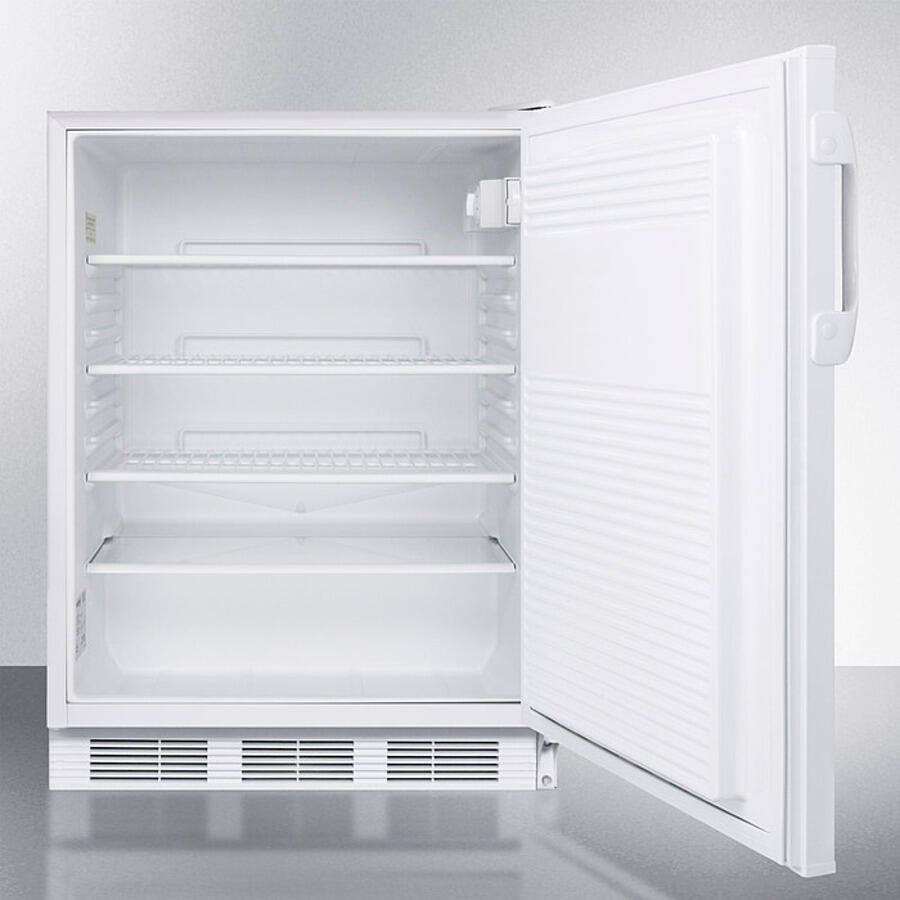 Summit FF7LWBIADA Ada Compliant Built-In Undercounter All-Refrigerator For General Purpose Or Commercial Use, With Lock, Auto Defrost Operation And White Exterior