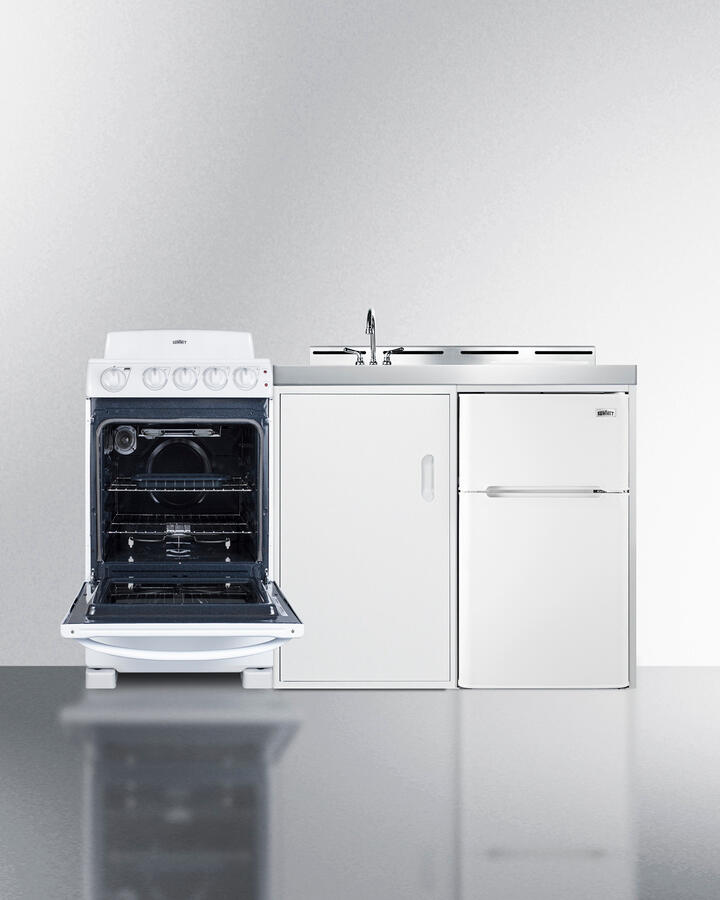 Summit ACK60COILW 60" Wide All-In-One Kitchenette With Electric Coil Range